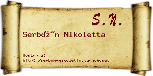 Serbán Nikoletta névjegykártya